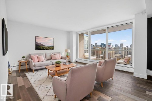 1806 9835 113 Street, Edmonton, AB - Indoor Photo Showing Living Room