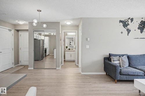 Open concept living space featuring light wood-finish flooring throughout - 217 394 Windermere Road, Edmonton, AB - Indoor