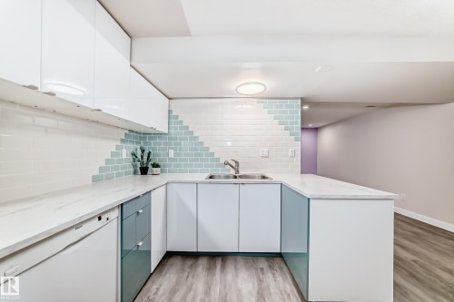 8608 37 Avenue, Edmonton, AB - Indoor Photo Showing Kitchen With Double Sink
