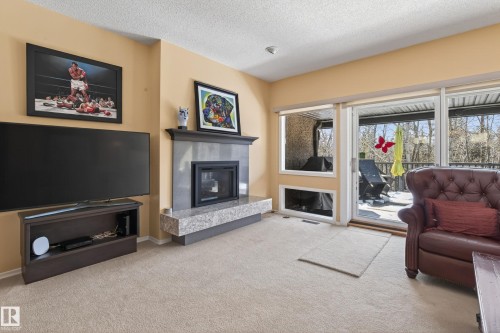76 Willow Way, Edmonton, AB - Indoor Photo Showing Living Room With Fireplace