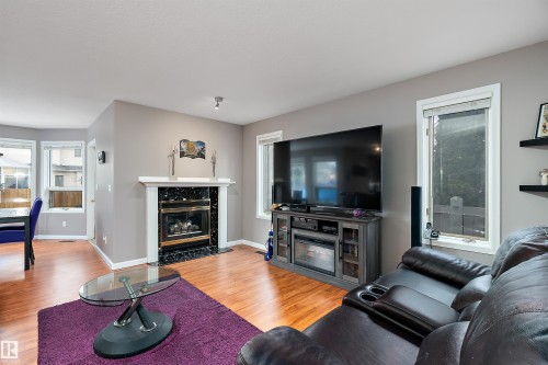 873 Ryan Pl, Edmonton, AB - Indoor Photo Showing Living Room With Fireplace