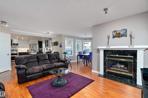 873 Ryan Pl, Edmonton, AB - Indoor Photo Showing Living Room With Fireplace