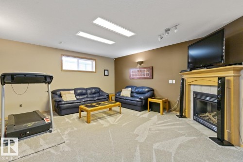 1 Birchwood Close, Leduc, AB - Indoor Photo Showing Basement With Fireplace