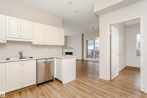 1701 10649 Saskatchewan Drive, Edmonton, AB - Indoor Photo Showing Kitchen With Double Sink