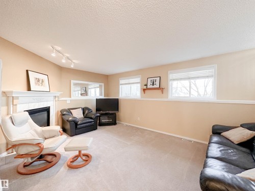67 Arcand Drive, St. Albert, AB - Indoor Photo Showing Living Room With Fireplace