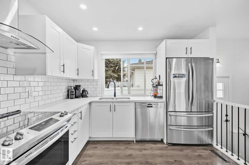 10315 47 Street, Edmonton, AB - Indoor Photo Showing Kitchen With Double Sink With Upgraded Kitchen