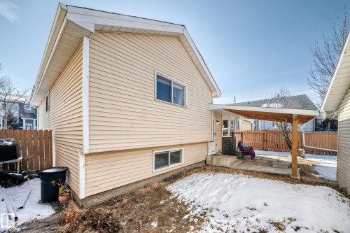 The property features a patio area with an overhead canopy, providing an inviting outdoor space - 4224 30 Street, Edmonton, AB - Outdoor With Exterior