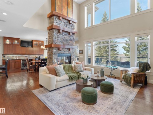 112 Windermere Drive, Edmonton, AB - Indoor Photo Showing Living Room With Fireplace