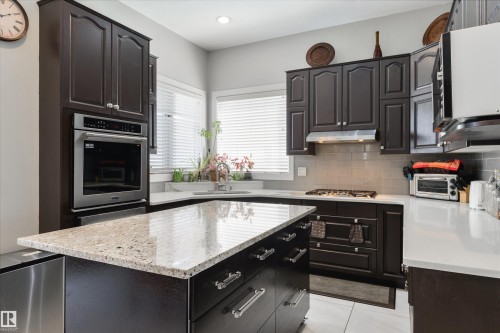 445 Whiston Way, Edmonton, AB - Indoor Photo Showing Kitchen With Upgraded Kitchen