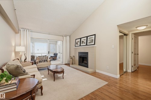 403 10171 119 Street, Edmonton, AB - Indoor Photo Showing Living Room With Fireplace