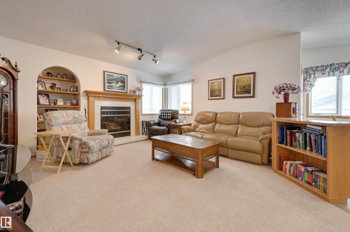38 Highland Crescent, St. Albert, AB - Indoor Photo Showing Living Room With Fireplace