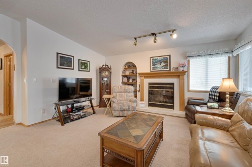 38 Highland Crescent, St. Albert, AB - Indoor Photo Showing Living Room With Fireplace