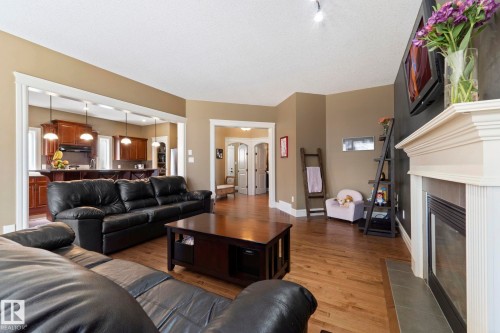 2011 126 Street, Edmonton, AB - Indoor Photo Showing Living Room With Fireplace