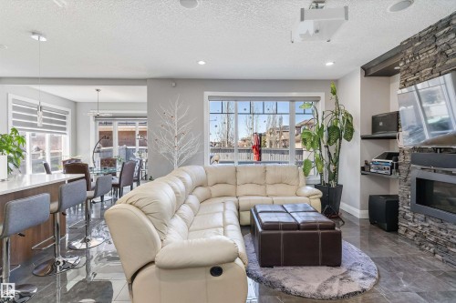 18096 89 Street, Edmonton, AB - Indoor Photo Showing Living Room With Fireplace