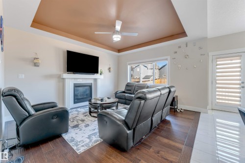 1943 Adamson Terrace, Edmonton, AB - Indoor Photo Showing Living Room With Fireplace