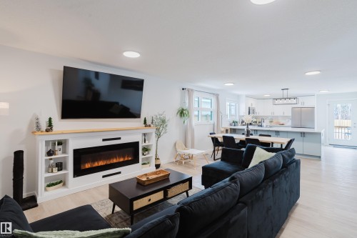 13 Lorraine Crescent, St. Albert, AB - Indoor Photo Showing Living Room With Fireplace