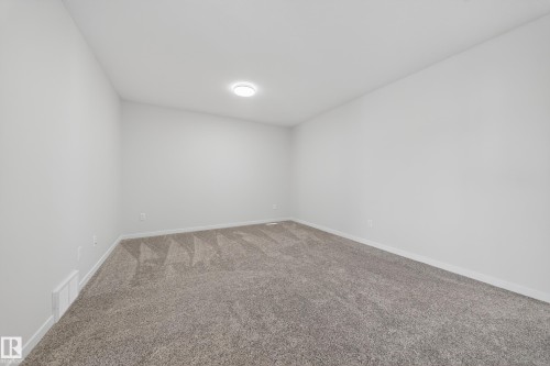 Neutral-toned carpeting and light gray walls define this room - 20723 24 Avenue, Edmonton, AB - Indoor Photo Showing Other Room