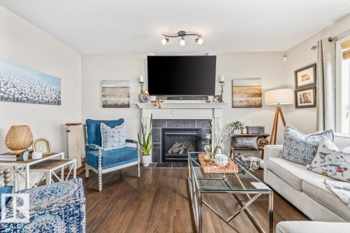 50 Napoleon Crescent, St. Albert, AB - Indoor Photo Showing Living Room With Fireplace