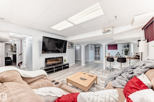 6223 162B Ave, Edmonton, AB - Indoor Photo Showing Living Room With Fireplace