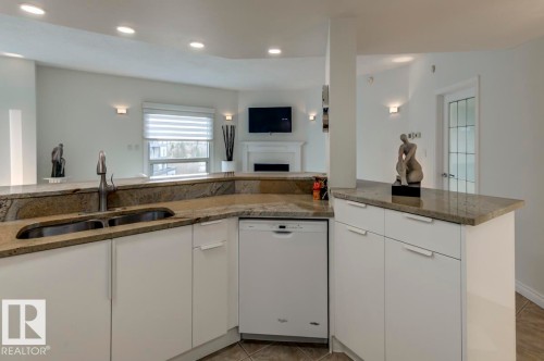 606 10108 125 Street, Edmonton, AB - Indoor Photo Showing Kitchen With Double Sink