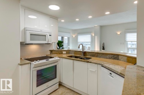 606 10108 125 Street, Edmonton, AB - Indoor Photo Showing Kitchen With Double Sink