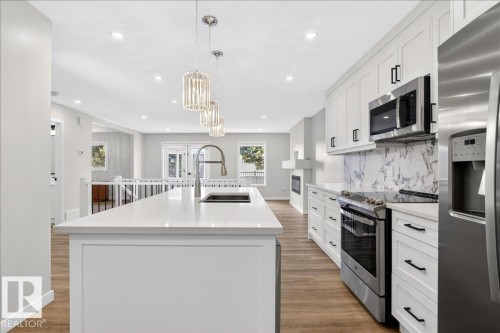 257 Knottwood Road N, Edmonton, AB - Indoor Photo Showing Kitchen With Double Sink With Upgraded Kitchen