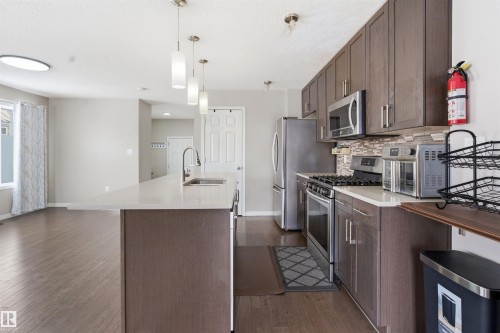 2310 68 Street, Edmonton, AB - Indoor Photo Showing Kitchen With Double Sink With Upgraded Kitchen