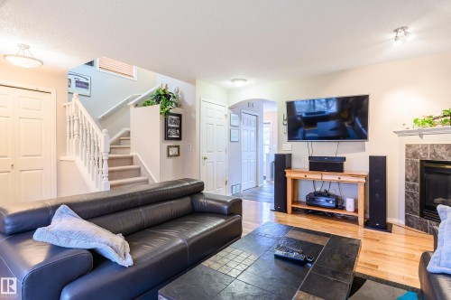 5428 202 Street, Edmonton, AB - Indoor Photo Showing Living Room With Fireplace