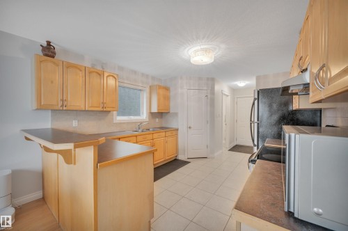 183 Castle Drive, Edmonton, AB - Indoor Photo Showing Kitchen With Double Sink