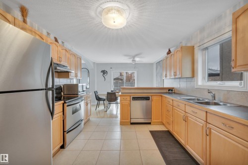 183 Castle Drive, Edmonton, AB - Indoor Photo Showing Kitchen With Double Sink