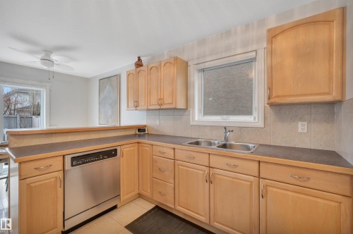 183 Castle Drive, Edmonton, AB - Indoor Photo Showing Kitchen With Double Sink