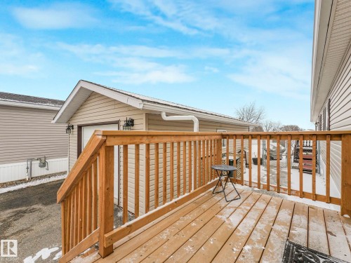 Wood deck with full wood railing - 151 3400 48 Street, Stony Plain, AB - Outdoor With Deck Patio Veranda With Exterior