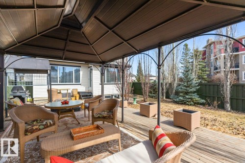 Expansive outdoor deck featuring a fixed gazebo structure - 2178 Haddow Drive, Edmonton, AB - Outdoor With Deck Patio Veranda With Exterior