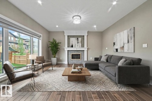 1960 Adamson Terrace, Edmonton, AB - Indoor Photo Showing Living Room With Fireplace