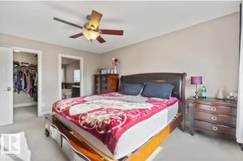 Bedroom with light gray walls and light gray carpet - 1944 67 Street, Edmonton, AB - Indoor Photo Showing Bedroom