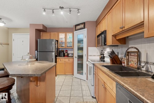 203 8909 100 Street, Edmonton, AB - Indoor Photo Showing Kitchen With Double Sink