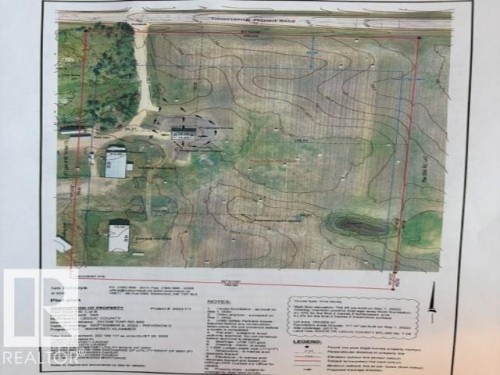 Plot Plan. Presenting topographic data and property features for the identified parcel - 23127 Twp Rd 502, Rural Leduc County, AB - Other