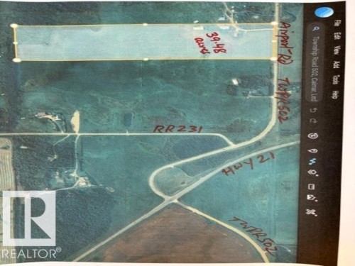 Aerial Property Survey. Illustrating the boundaries and surrounding infrastructure of the property - 23127 Twp Rd 502, Rural Leduc County, AB - Other