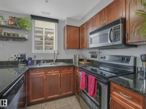 1005 9939 109 Street, Edmonton, AB - Indoor Photo Showing Kitchen With Double Sink