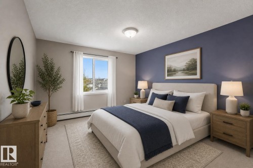 Virtually staged for inspiration, imagine the possibilities and make it your own. - 421-3425 19 Street, Edmonton, AB - Indoor Photo Showing Bedroom