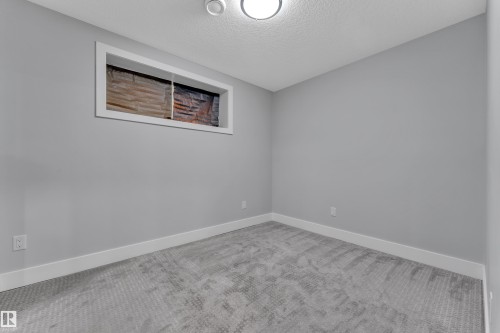 Neutral-toned room with light gray walls and patterned gray carpeting - 718 177 Street, Edmonton, AB - Indoor Photo Showing Other Room