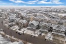 Aerial perspective of a residential street with multiple detached and attached homes - 718 177 Street, Edmonton, AB  - Outdoor With View 