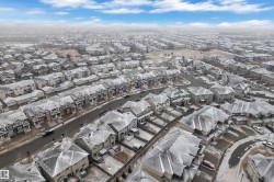 Aerial perspective showcasing a residential development with varied architectural styles - 