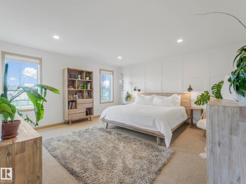 Spacious and Bright Primary Bedroom - 8723 207 Street Nw, Edmonton, AB - Indoor Photo Showing Bedroom