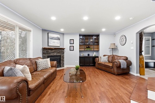 46 Hillcrest Place, St. Albert, AB - Indoor Photo Showing Living Room With Fireplace