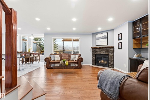 46 Hillcrest Place, St. Albert, AB - Indoor Photo Showing Living Room With Fireplace