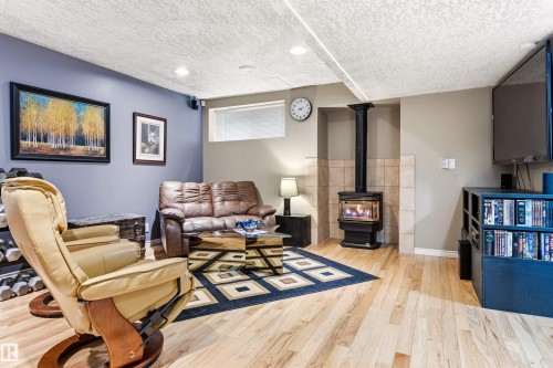 46 Hillcrest Place, St. Albert, AB - Indoor Photo Showing Living Room With Fireplace