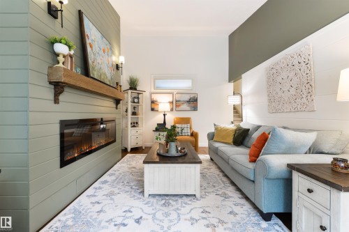 50 Grandview Ridge, St. Albert, AB - Indoor Photo Showing Living Room With Fireplace