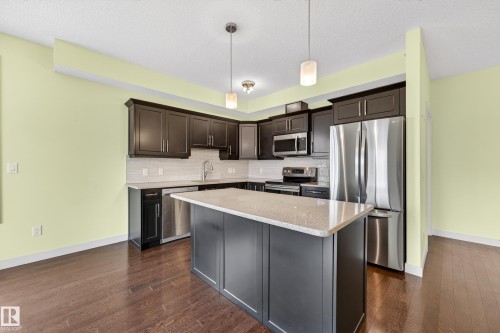 413 10530 56 Avenue, Edmonton, AB - Indoor Photo Showing Kitchen With Stainless Steel Kitchen With Upgraded Kitchen