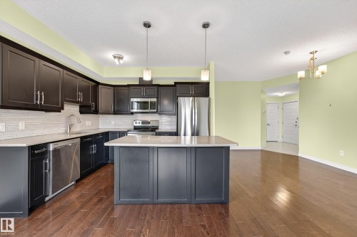 413 10530 56 Avenue, Edmonton, AB - Indoor Photo Showing Kitchen With Stainless Steel Kitchen With Upgraded Kitchen